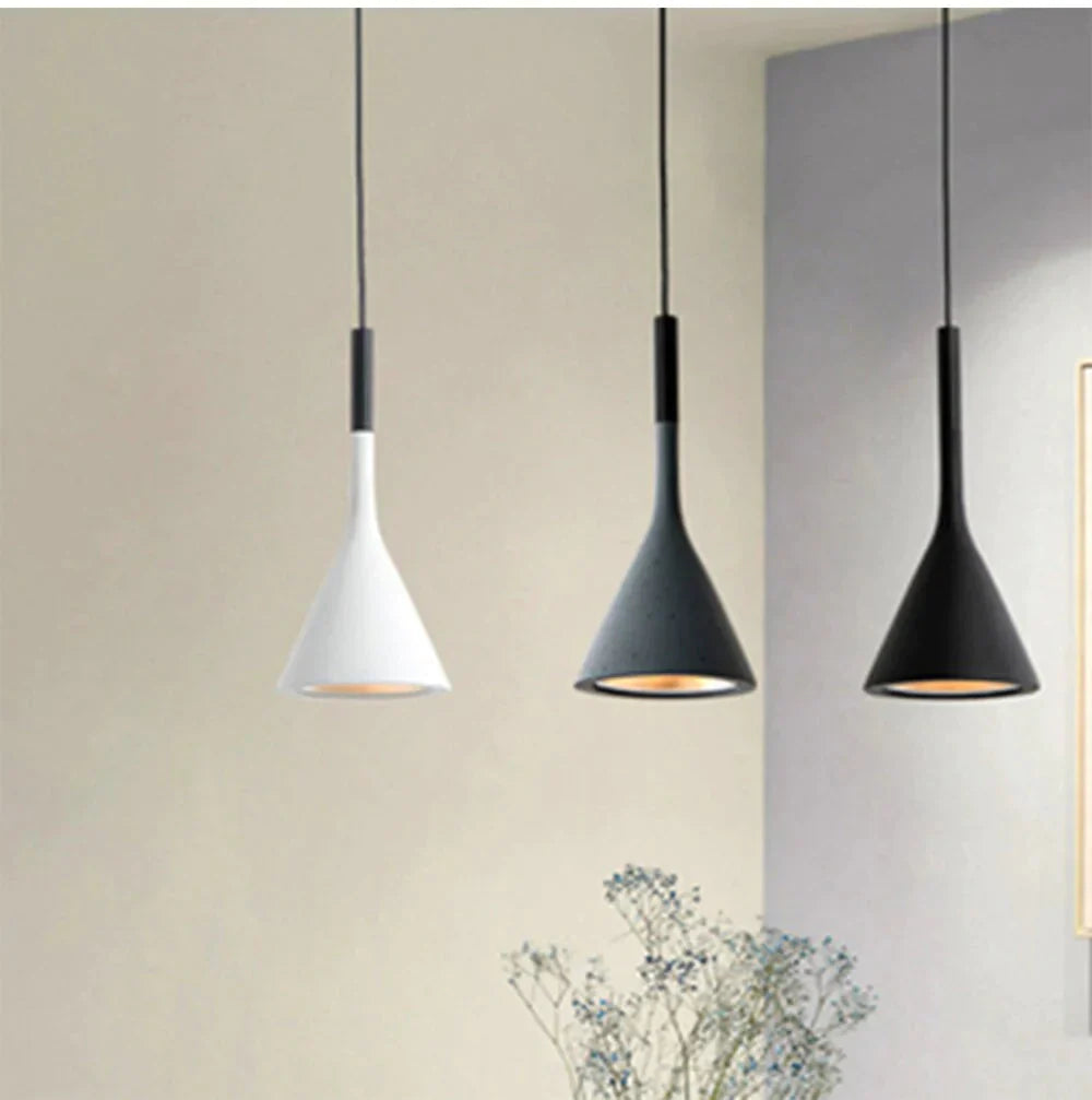 Led Pendant Lights Imitation Concrete Resin Hanging Lamp Black White Red /Grey For Restaurant