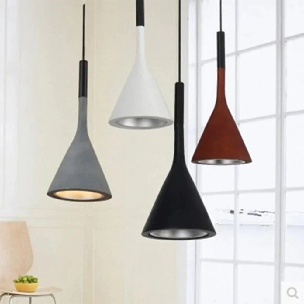 Led Pendant Lights Imitation Concrete Resin Hanging Lamp Black White Red /Grey For Restaurant