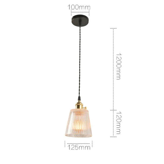 Led Brass Glass Pendant Lights E27 125Mm Hanging Lamps Minimalist Personality Restaurant Bar