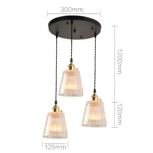 Led Brass Glass Pendant Lights E27 125Mm Hanging Lamps Minimalist Personality Restaurant Bar