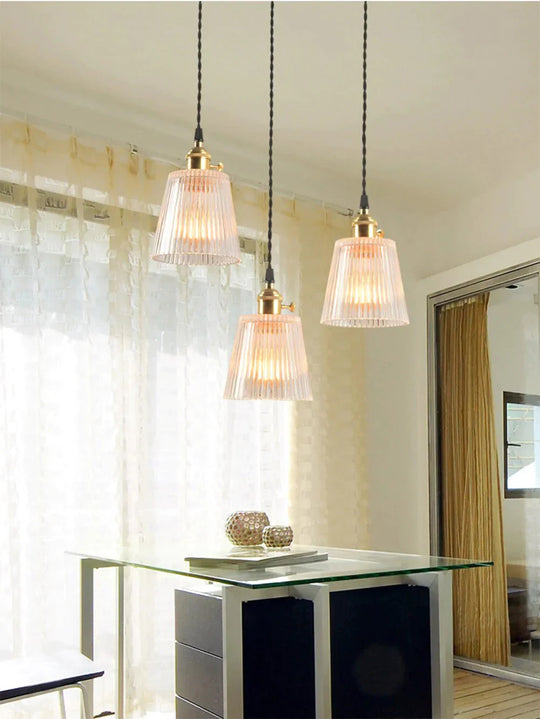 Led Brass Glass Pendant Lights E27 125Mm Hanging Lamps Minimalist Personality Restaurant Bar