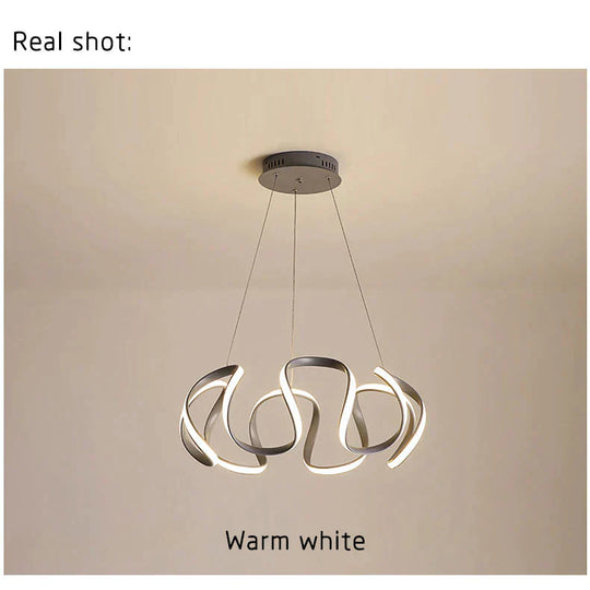 Surface Mounted Modern Led Pendant Light For Living Room Bedroom Dining Fixtures Gray Color Ceiling