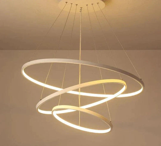 Made - Custom 5Rings Modern Led Pendant Light For Large Living Room Dining Bedroom Luminares