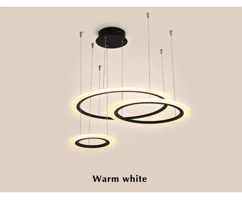 Black Cricle Modern Led Pendant Light Surface Mounted Hanging Lamp Dining Room Living Luminaire /