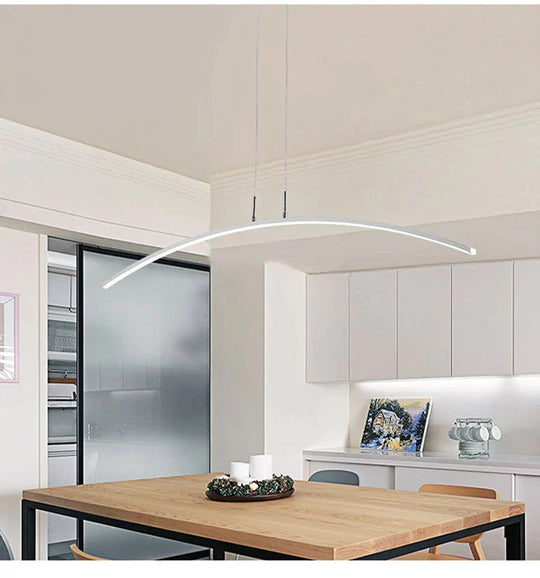 120Cm Black&White Modern Led Pendant Light For Dining Room Kitchen Living Luminaires Home Ceiling