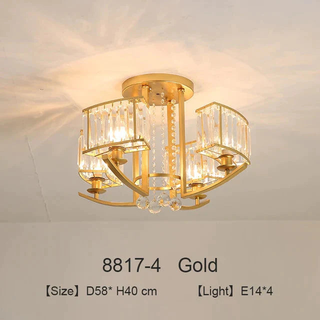 Nordic Crystal Pendant Lights Gold Led Fixture For Living Room Kitchen Dining Table Modern