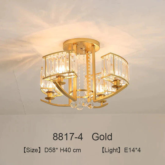 Nordic Crystal Pendant Lights Gold Led Fixture For Living Room Kitchen Dining Table Modern