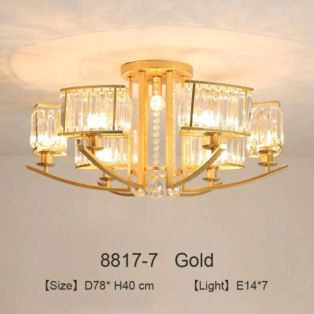 Nordic Crystal Pendant Lights Gold Led Fixture For Living Room Kitchen Dining Table Modern