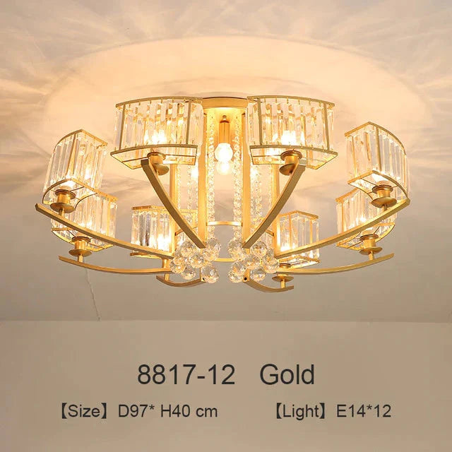 Nordic Crystal Pendant Lights Gold Led Fixture For Living Room Kitchen Dining Table Modern