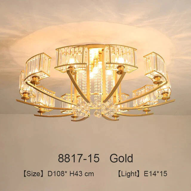 Nordic Crystal Pendant Lights Gold Led Fixture For Living Room Kitchen Dining Table Modern