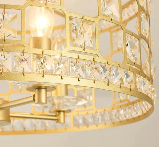 Nordic Led Pendant Lights Crystal Art Deco Round Gold Lamp For Kids Room Living Modern Retro