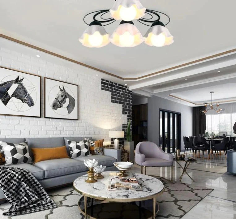 Led Pendant Lights Verlichting Plafond Living Room Bedroom Ceramic Lampshade Ceiling Lighting