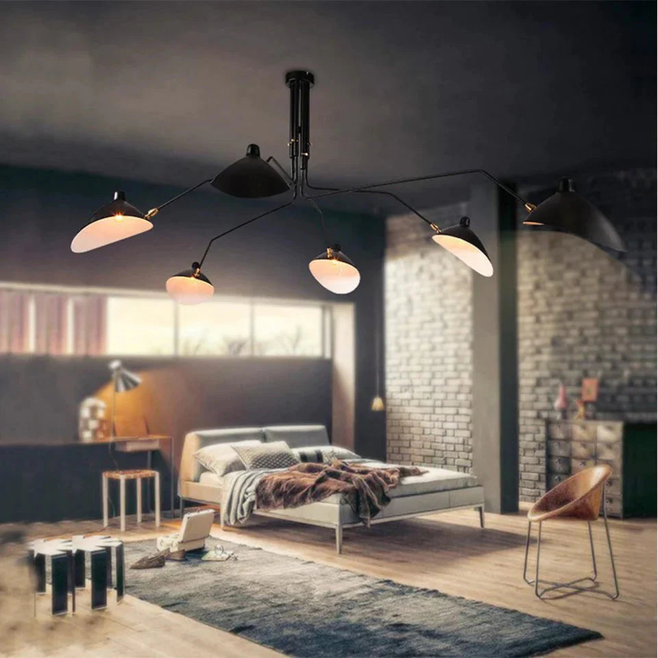 Retro Serge Mouille Pendant Lights Nordic Industrial Simple Led Spider Adjustable Lamp Living