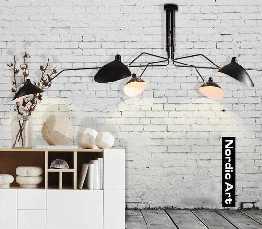 Retro Serge Mouille Pendant Lights Nordic Industrial Simple Led Spider Adjustable Lamp Living