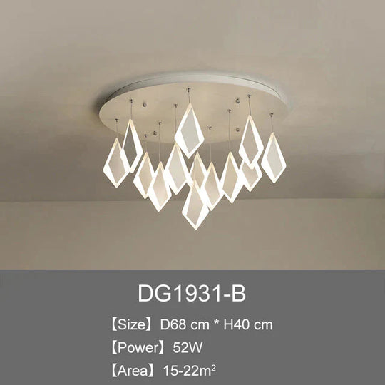 Post Modern Led Pendant Lights Rhombus Acrylic Decor Lamp For Dining Room Bedroom Kitchen Nordic