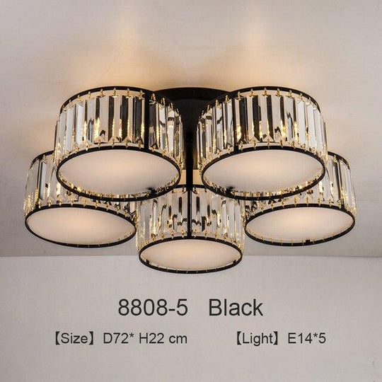 Modern Black Pendant Lights Led Crystals Lamp Fixtures For Study Kids Bedroom Kitchen Dining Room