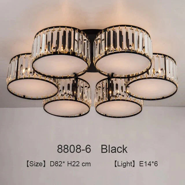 Modern Black Pendant Lights Led Crystals Lamp Fixtures For Study Kids Bedroom Kitchen Dining Room