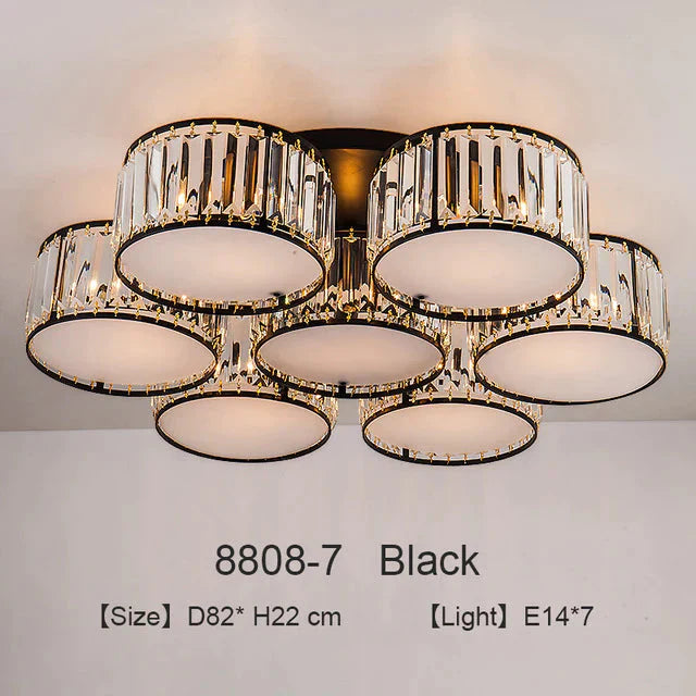 Modern Black Pendant Lights Led Crystals Lamp Fixtures For Study Kids Bedroom Kitchen Dining Room