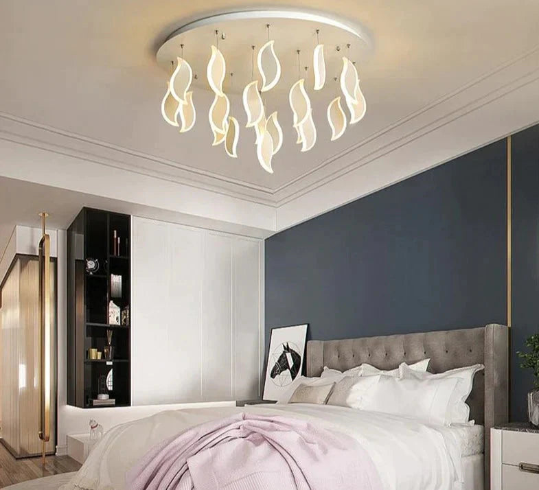 Modern Led Pendant Lights Acrylic Leaves Bedroom Light Post Lamp For Living Room Kitchen Cafe Bar