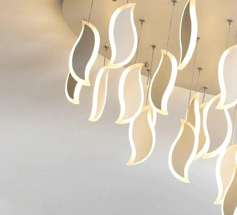 Modern Led Pendant Lights Acrylic Leaves Bedroom Light Post Lamp For Living Room Kitchen Cafe Bar