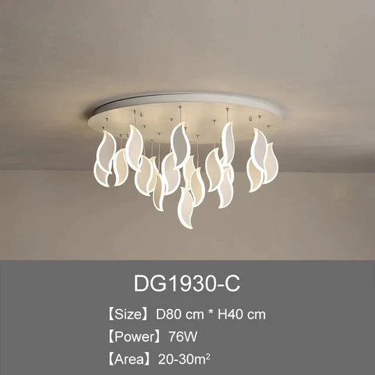 Modern Led Pendant Lights Acrylic Leaves Bedroom Light Post Lamp For Living Room Kitchen Cafe Bar