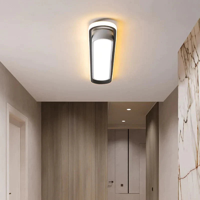 400/600/800Mm Modern Led Ceiling Lights For Bedroom Carridor Foyer Black + White Painted Lamp