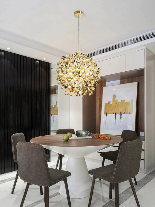 Pendant Light Stainless Steel Shade Dining Room Led Lamps Foyer Modern Golden Lighting Restaurant