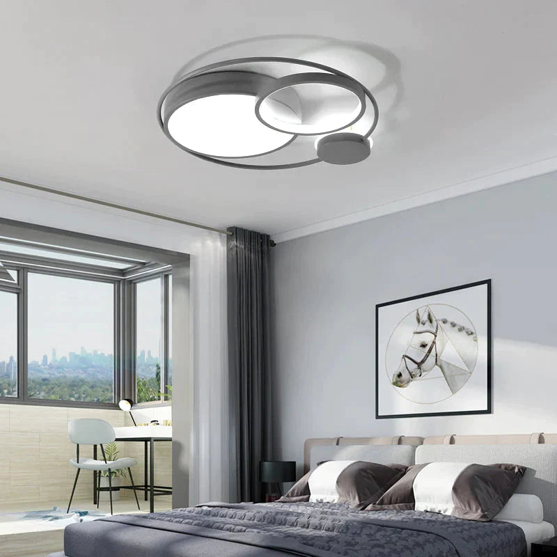 Modern Led Ceiling Lights For Living Room Bedroom Study Black + White Or Grey Color Lamp Fixtures