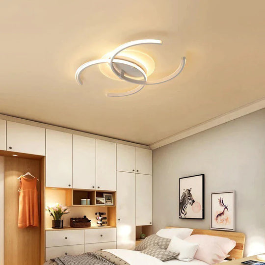 New Dimming Ceiling Lights For Living Study Room Bedroom Home Dec Plafond Iron Shape Modern Led