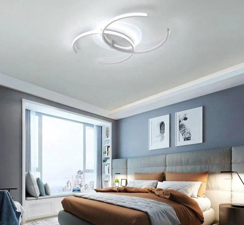 New Dimming Ceiling Lights For Living Study Room Bedroom Home Dec Plafond Iron Shape Modern Led