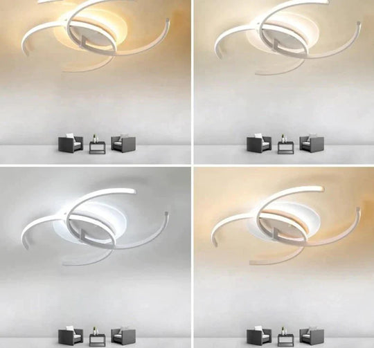 New Dimming Ceiling Lights For Living Study Room Bedroom Home Dec Plafond Iron Shape Modern Led