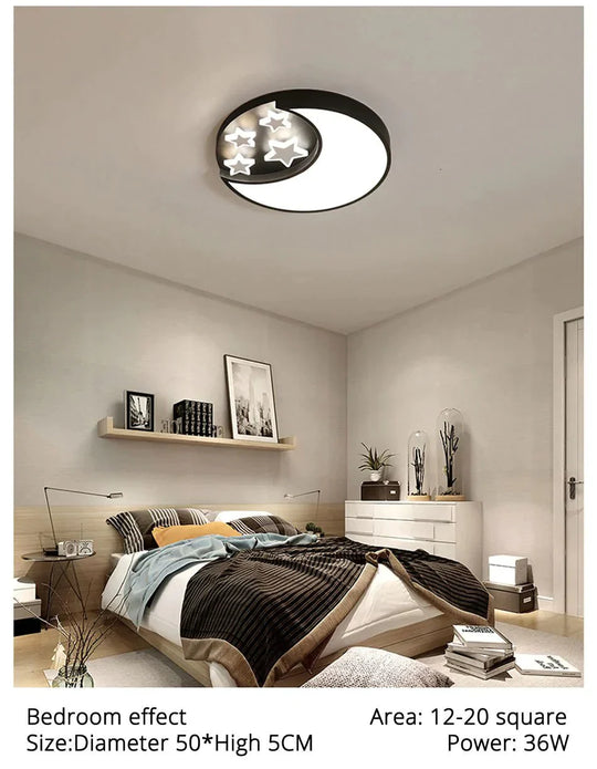 Modern Stars Lled Celling Lights For Living Room Bedroom Dining Acrylic Iron Body Indoor Home Lamp