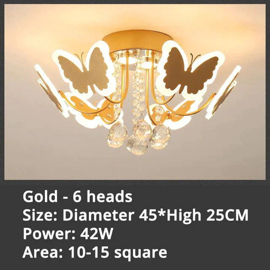 New Gold Coffee Color Design Led Pendant Lights For Bedroom Acrylic Flower Iron Body Modern Remote