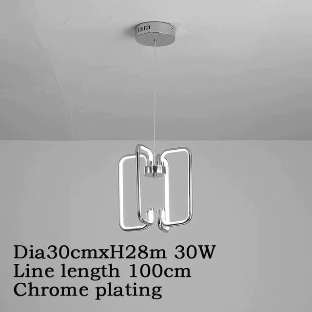 New Arrival Chrome Finish Modern Led Pendant Lights For Living Room Bedroom Study Lamp Fixtures