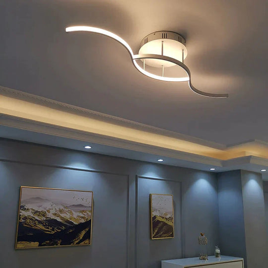 Modern Led Ceiling Lights For Living Room Bedroom Study Foyer Home Round Lamp Matte Black/White