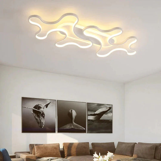 Modern Led Ceiling Lights For Living Room Bedroom Study White/Black Color Creative Lamp