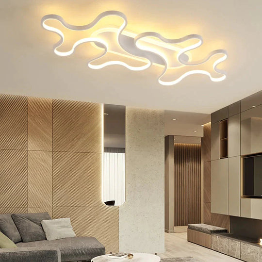 Modern Led Ceiling Lights For Living Room Bedroom Study White/Black Color Creative Lamp