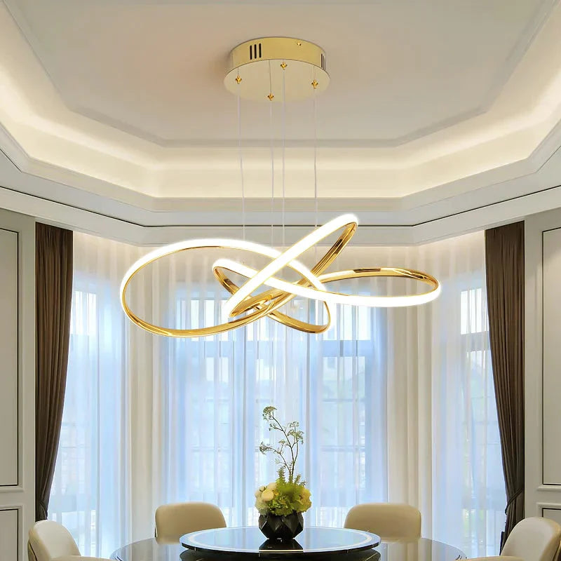 Chrome/Gold Plated Modern Led Pendant Lights For Dining Room Kitchen Hanging Lamp 90 - 260V