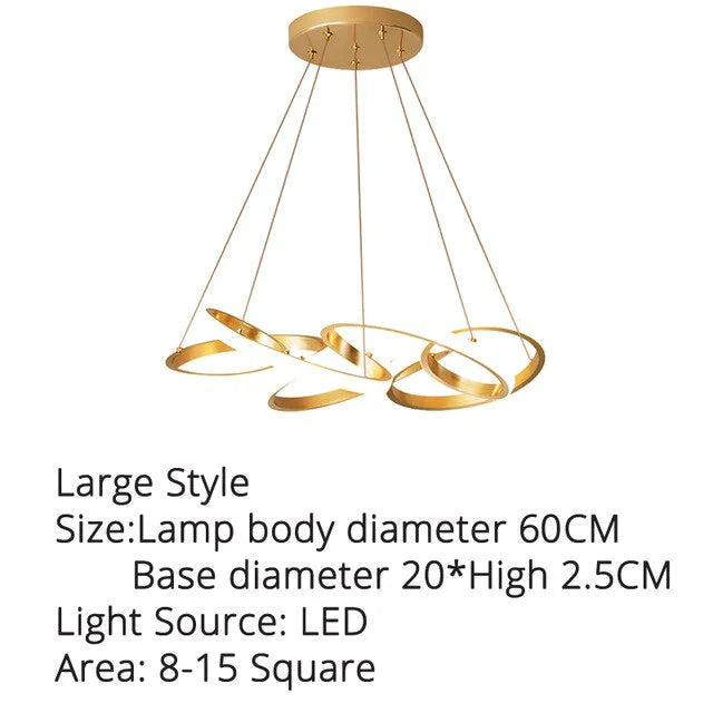 Gold Plated Led Pendant Lights Dining Room Kitchen New Lighting Lamp Cord With Remote Control