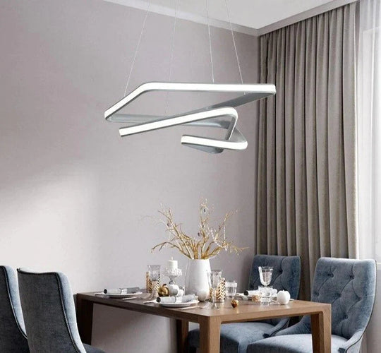Grey Frame Led Pendant Lightsfor Dining Room Lamp Modern Remote Control Lighting Lustre Vintage