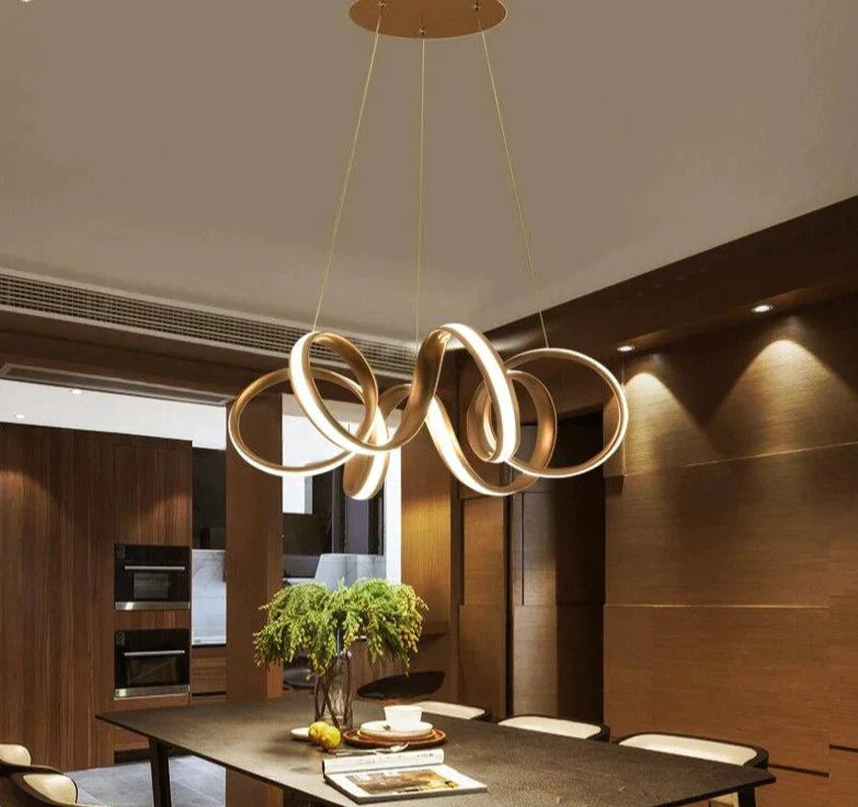 Kitchen Fixture Pendant Lights For Dining Room Gold Aluminum Body Hanging Lamp Indoor Luminaire