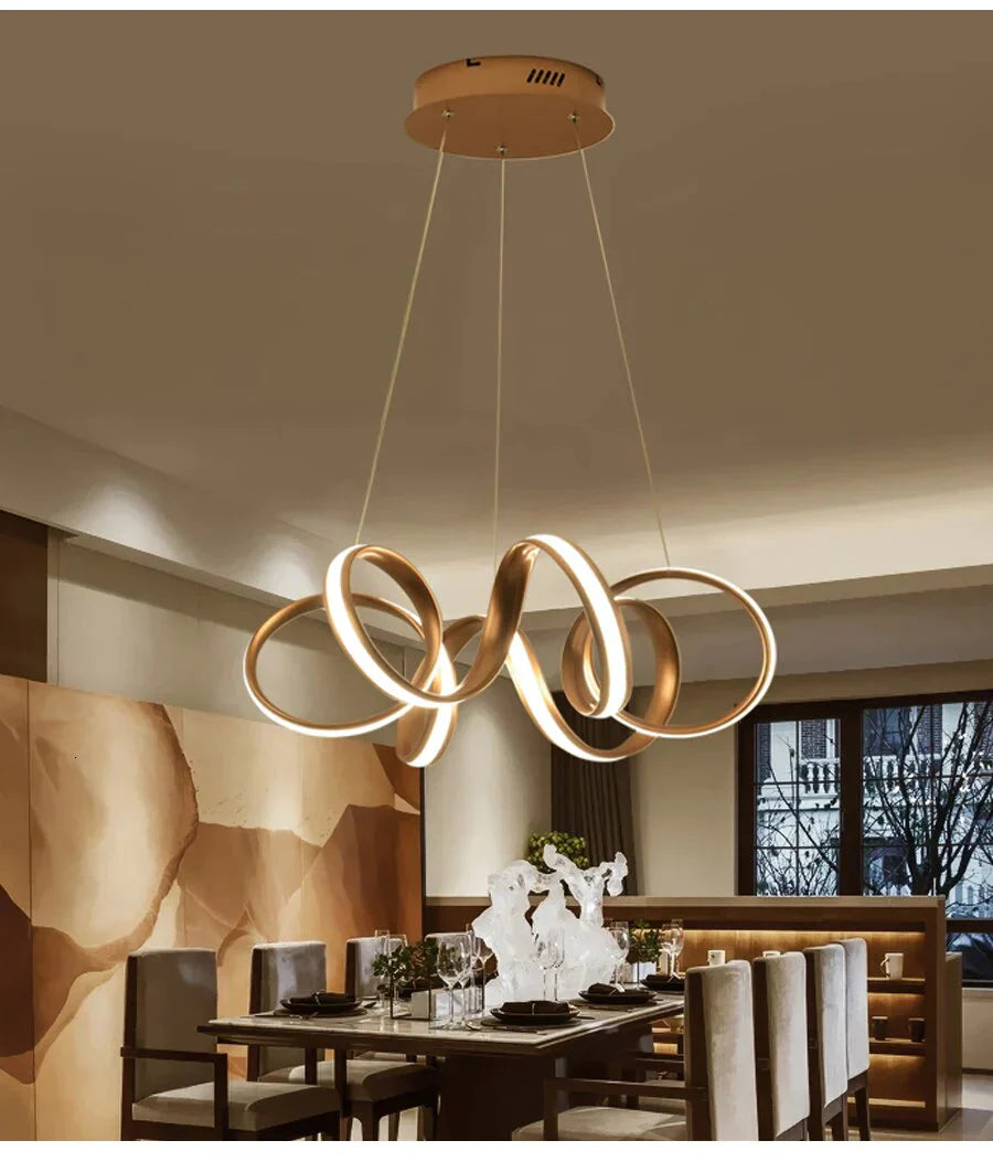 Kitchen Fixture Pendant Lights For Dining Room Gold Aluminum Body Hanging Lamp Indoor Luminaire