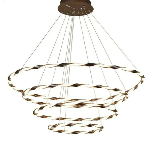 Modern Led Pendant Light White Coffee Circular Lamp For Living Room Office Round Ring Big