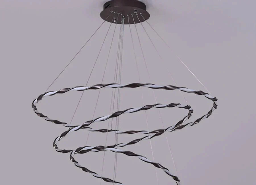 Modern Led Pendant Light White Coffee Circular Lamp For Living Room Office Round Ring Big