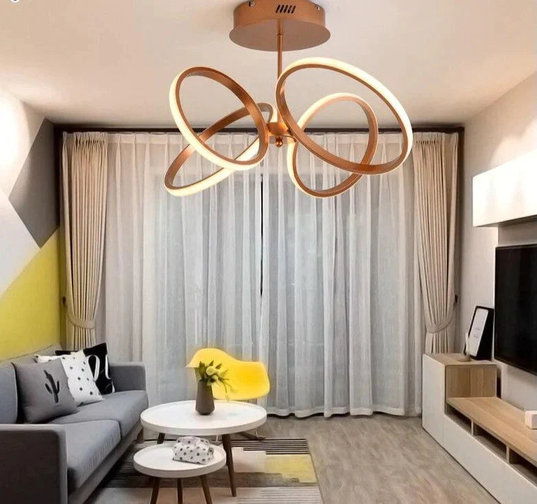 Modern Led Pendant Lights For Living Room Aluminum Lighting Gold Body Hanging Lamp Lower Ceiling