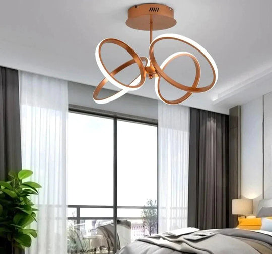 Modern Led Pendant Lights For Living Room Aluminum Lighting Gold Body Hanging Lamp Lower Ceiling