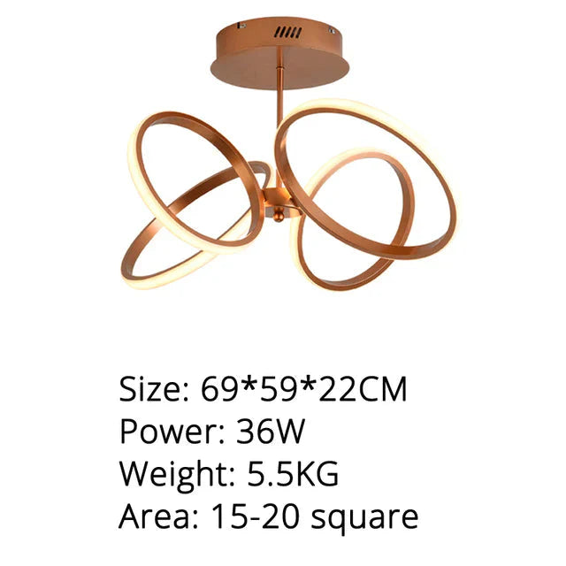 Modern Led Pendant Lights For Living Room Aluminum Lighting Gold Body Hanging Lamp Lower Ceiling