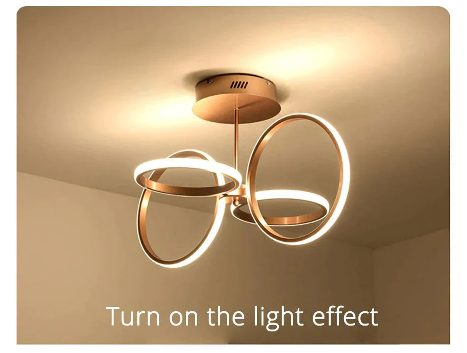 Modern Led Pendant Lights For Living Room Aluminum Lighting Gold Body Hanging Lamp Lower Ceiling