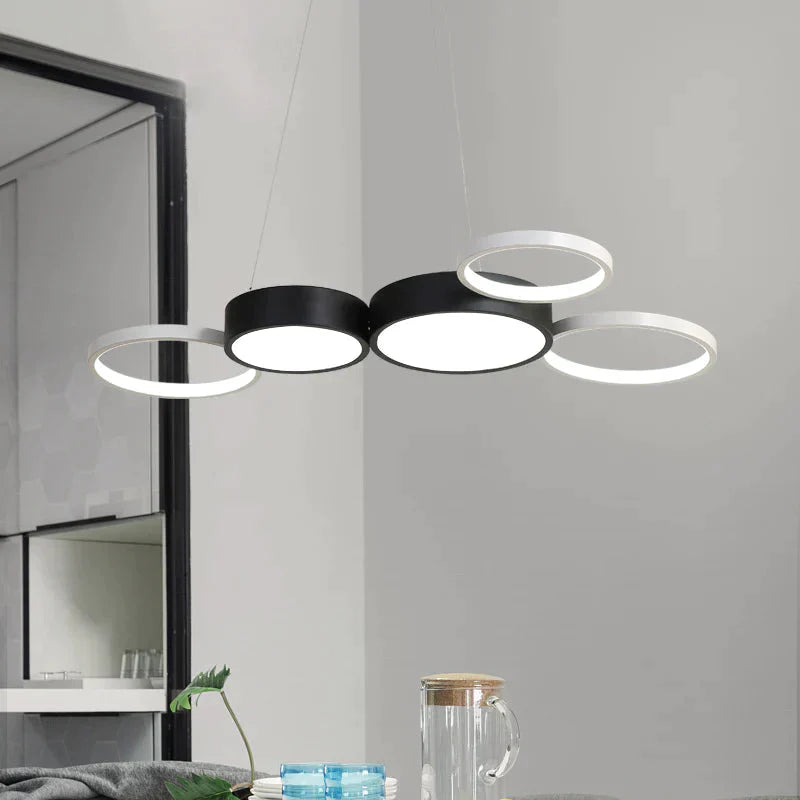 Modern White With Blackled Pendant Lights For Dining Kitchen Room Bar Shop Suspension Deco Hanging