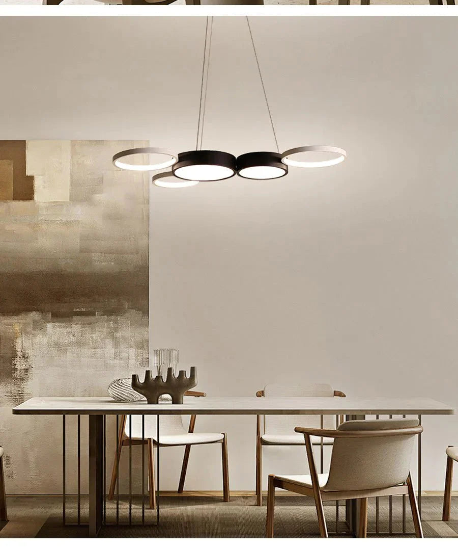 Modern White With Blackled Pendant Lights For Dining Kitchen Room Bar Shop Suspension Deco Hanging